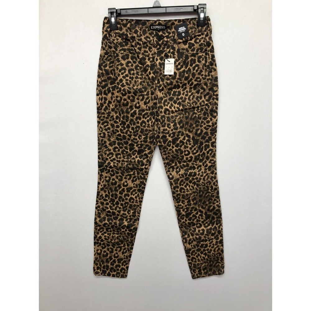 NWT Express Women High Rise Ankle Legging Pants Size 0 Animal Prints M103 -5